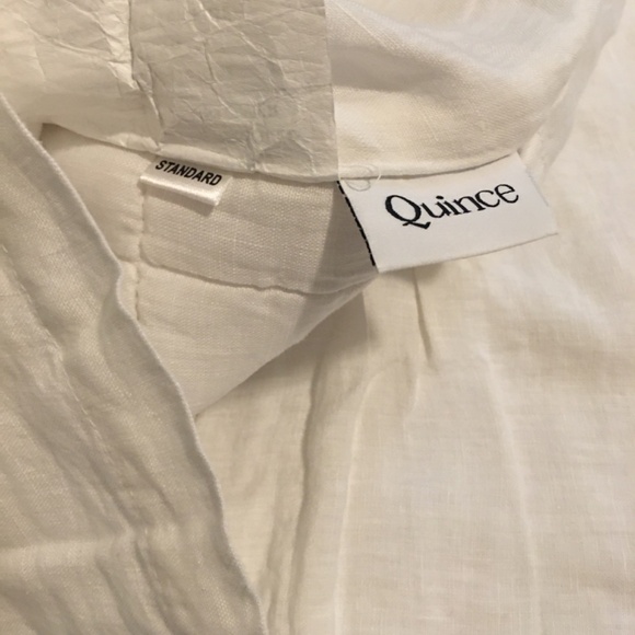NWOT 2 Quince white Linen quilted standard pillow shams - Picture 8 of 9